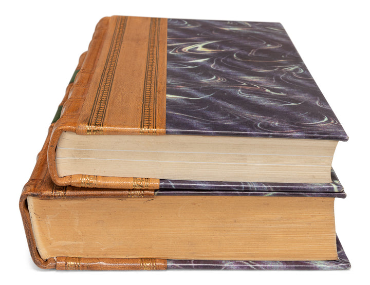 American Home Furniture | Sarreid - Faux Tan Leather Books - Set Of 24