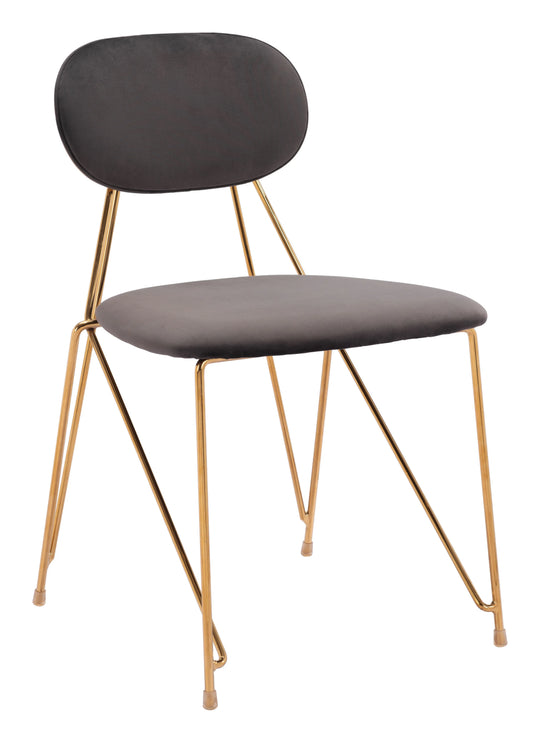Zuo Georges Dining Chair (Set of 2) Gray & Gold DINING CHAIRS