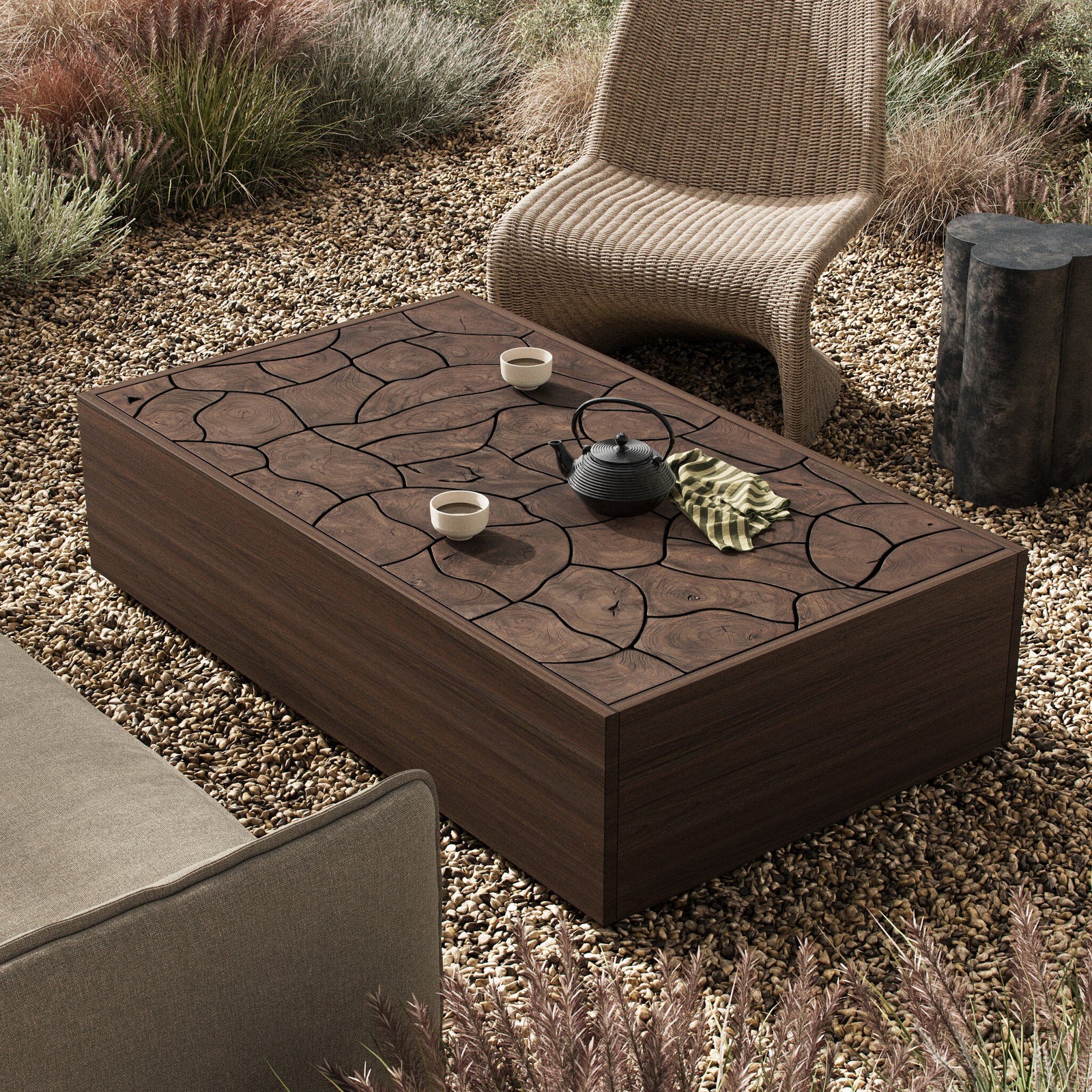 Four Hands - Ridge Outdoor Rectangular  Coffee Table - 253161-001 | American Home Furniture