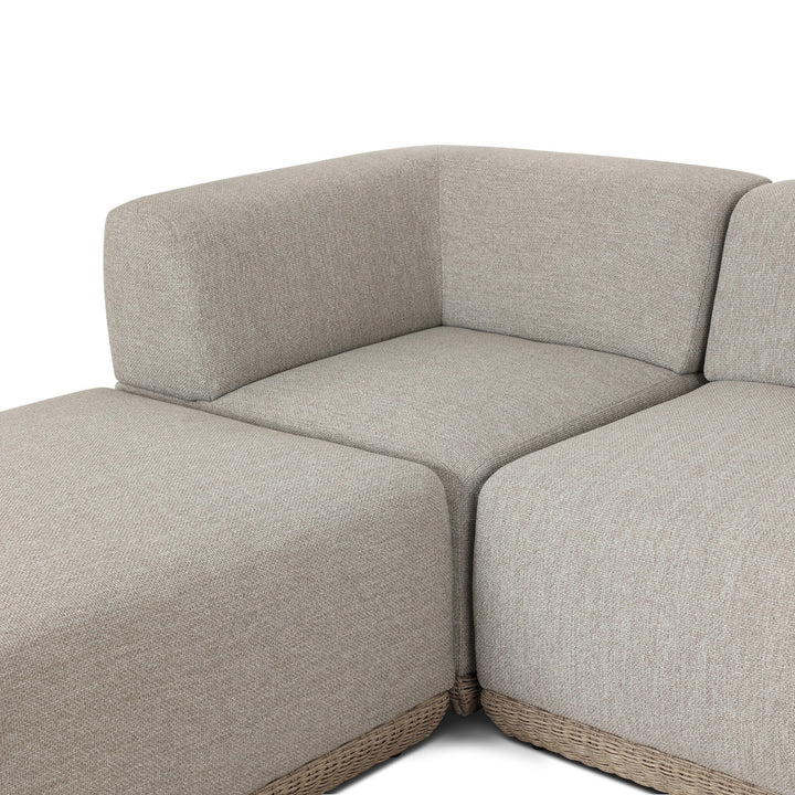 Four Hands - Evander Outdoor 3 Pc Sectional w/ Ottoman - 255899-001 | American Home Furniture