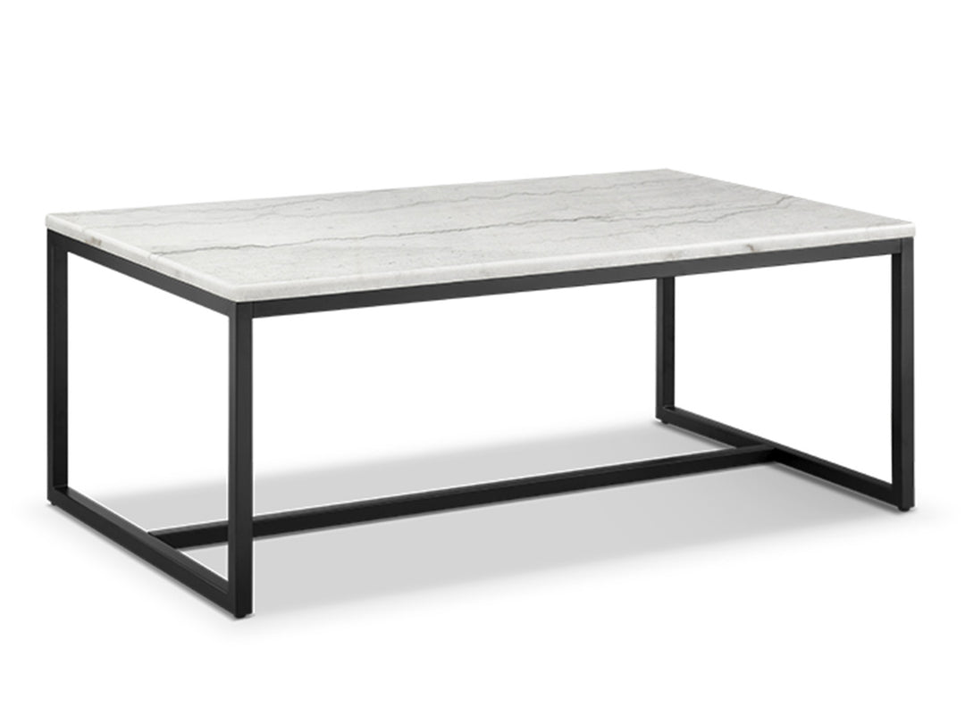 Torin White Marble And Matte Black Rectangular Cocktail Table - T5759-43
