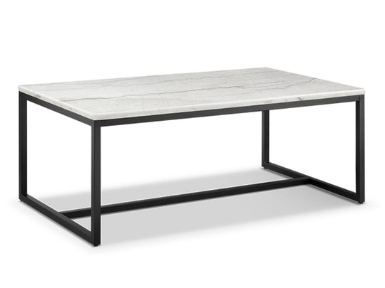 Torin White Marble And Matte Black Rectangular Cocktail Table - T5759-43