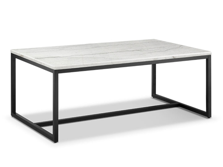 Torin White Marble And Matte Black Rectangular Cocktail Table - T5759-43