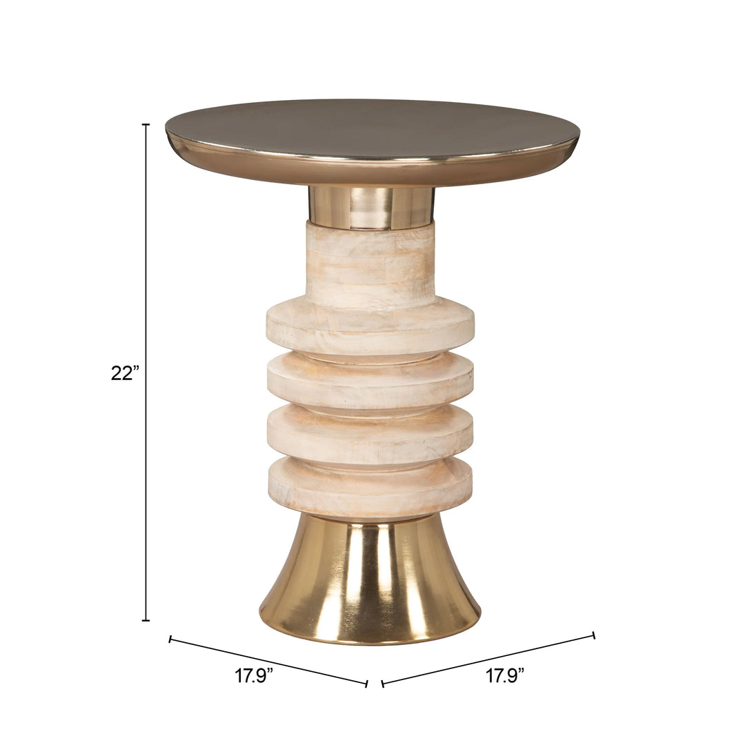 Ringar Side Table Gold & Natural - AmericanHomeFurniture