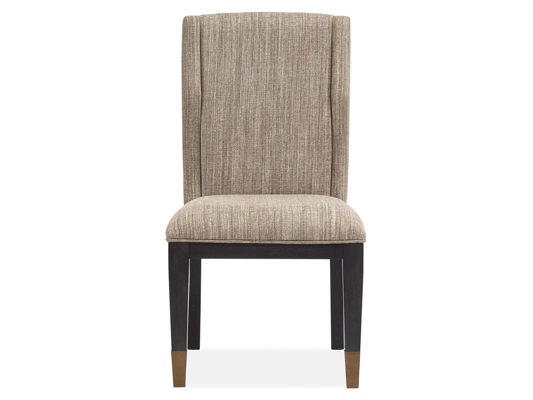 Ryker Nocturn Black And Coventry Grey Upholstered Host Chair - Set of 2 - D5013-66