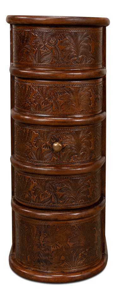 American Home Furniture | Sarreid - Barnes Leather Book Side Table