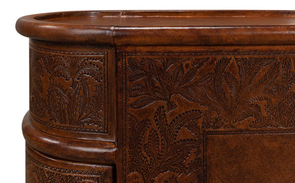 American Home Furniture | Sarreid - Barnes Leather Book Side Table