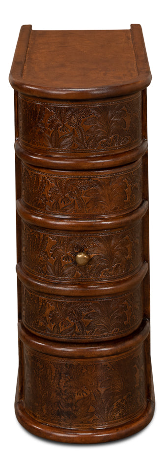 American Home Furniture | Sarreid - Barnes Leather Book Side Table