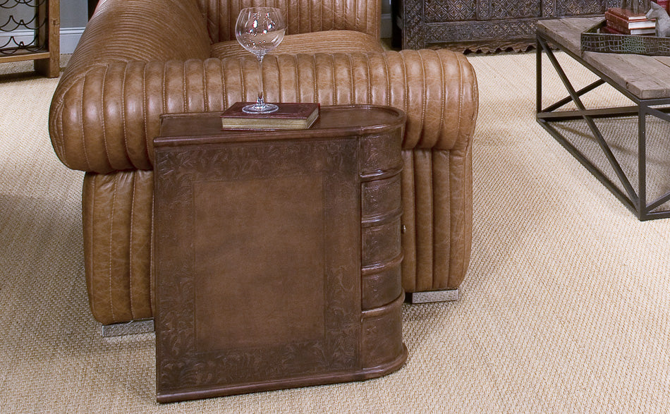 American Home Furniture | Sarreid - Barnes Leather Book Side Table