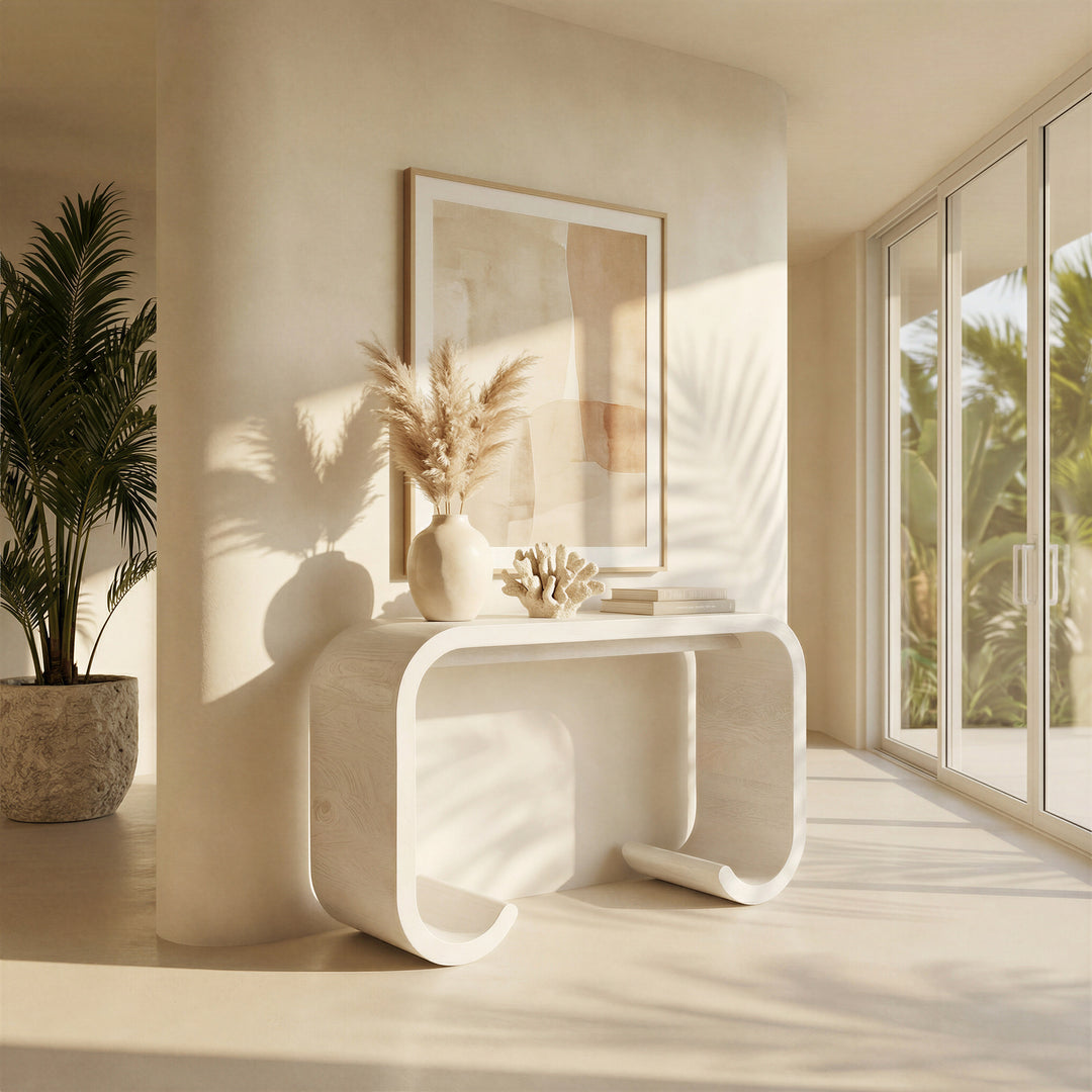 Dena Console Table Whitewashed - 111035