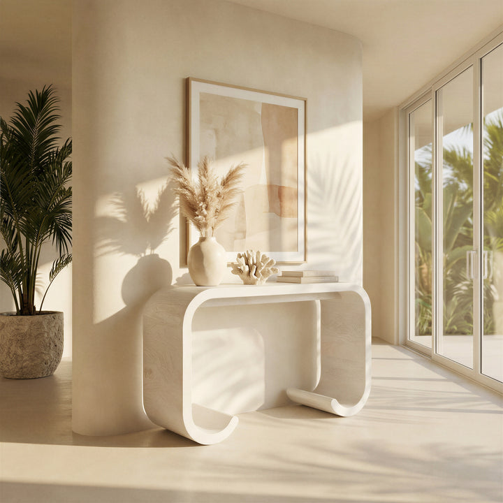 Dena Console Table Whitewashed - 111035
