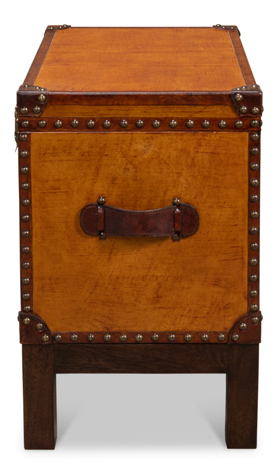 American Home Furniture | Sarreid - Abilene Leather Box W/Stand