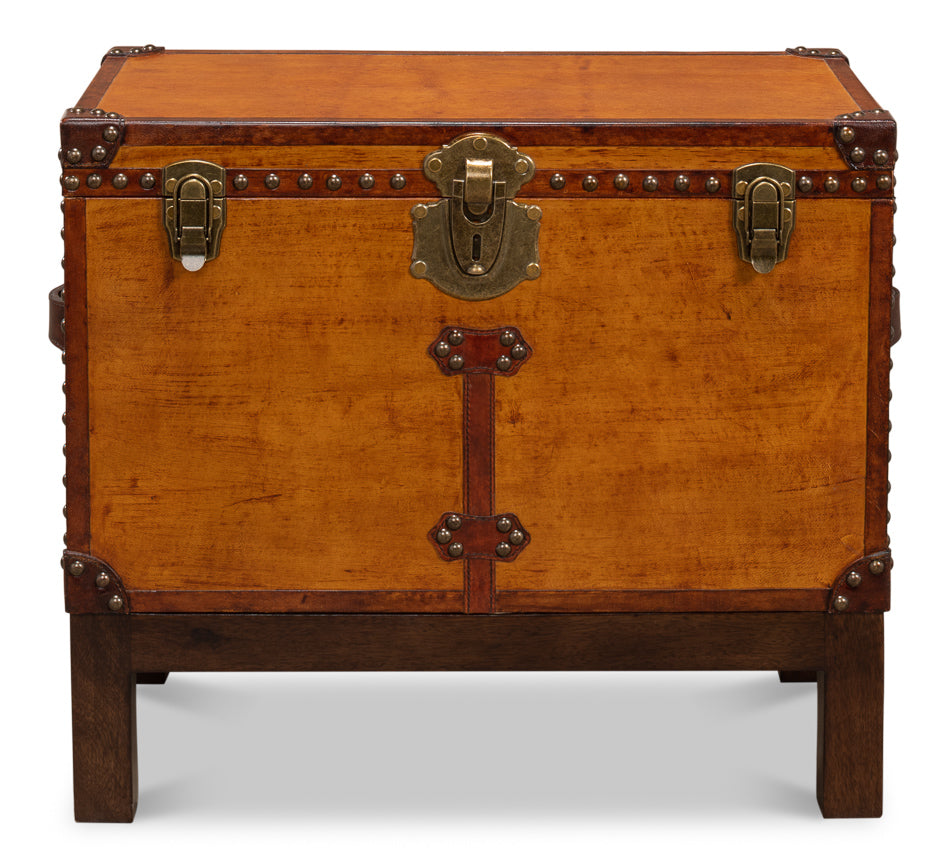 American Home Furniture | Sarreid - Abilene Leather Box W/Stand