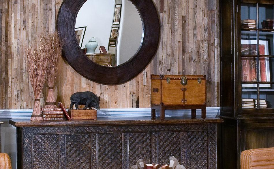 Sarreid Abilene Leather Box W/Stand DECORATIVE BASKETS + BOXES