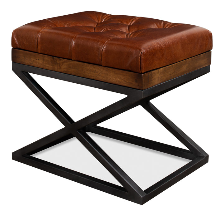 American Home Furniture | Sarreid - Leather Cushion Bench