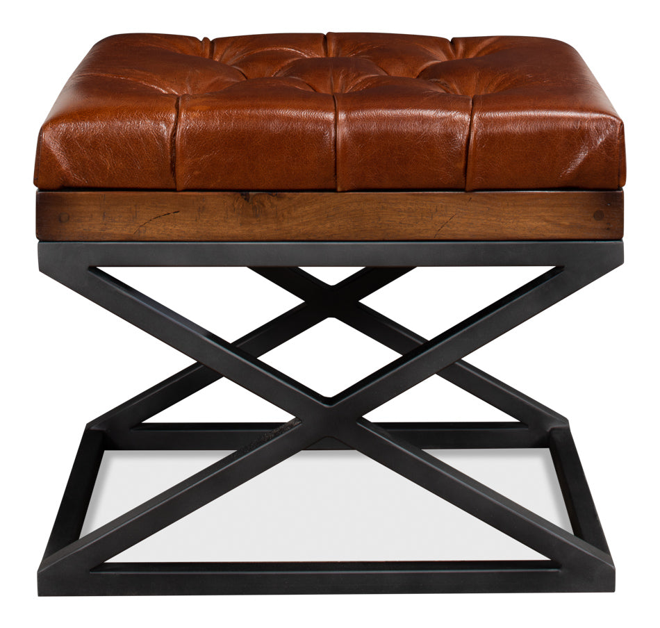 American Home Furniture | Sarreid - Leather Cushion Bench