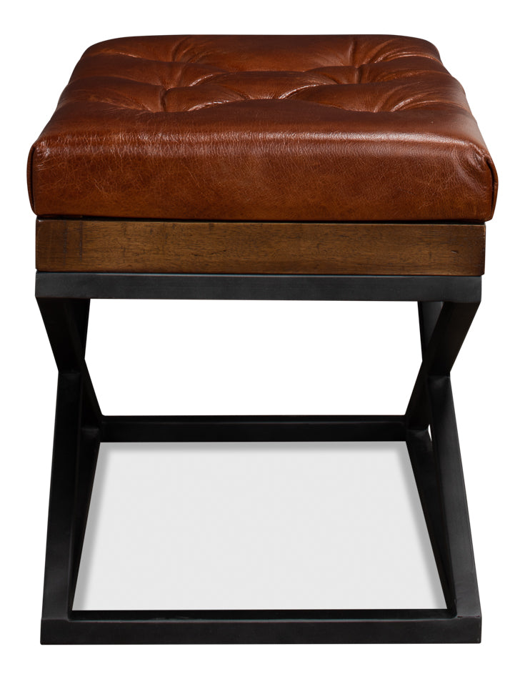 American Home Furniture | Sarreid - Leather Cushion Bench