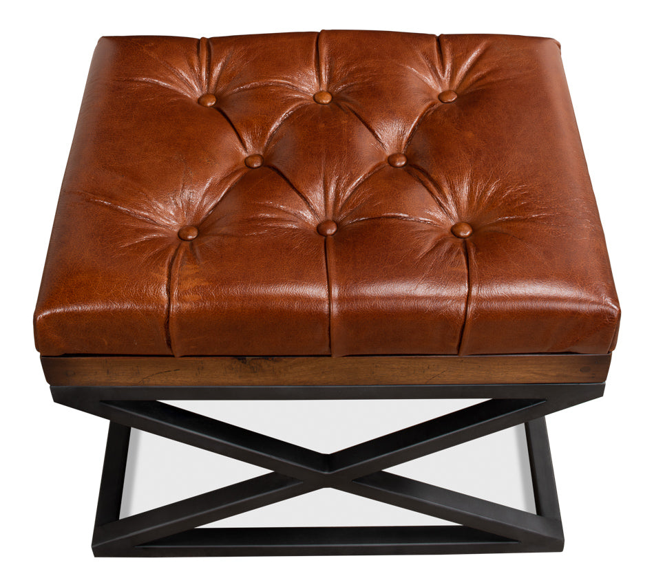 American Home Furniture | Sarreid - Leather Cushion Bench