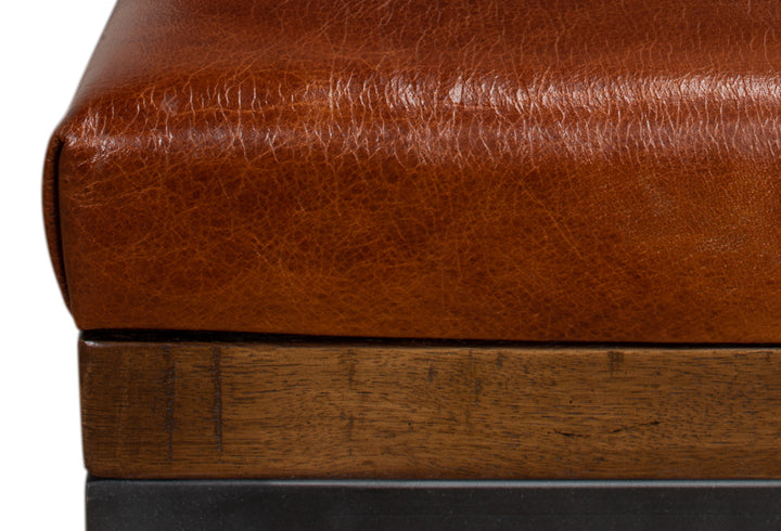 American Home Furniture | Sarreid - Leather Cushion Bench