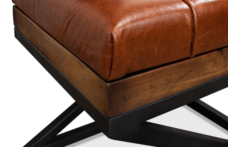 American Home Furniture | Sarreid - Leather Cushion Bench