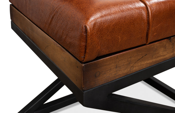 American Home Furniture | Sarreid - Leather Cushion Bench