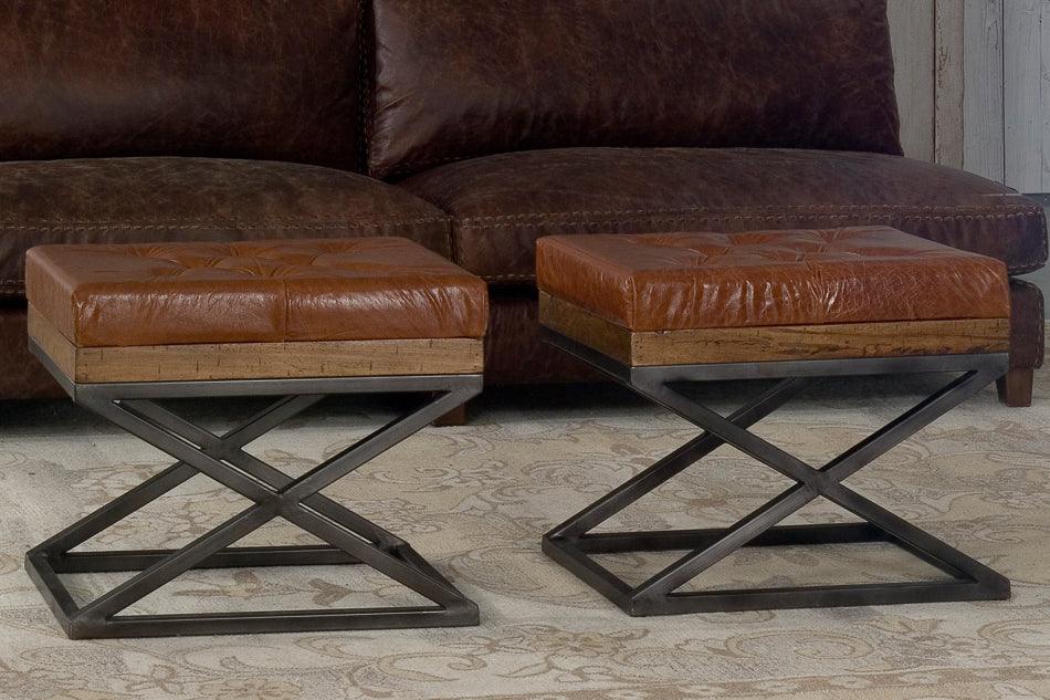 Sarreid Leather Cushion Bench BENCHES