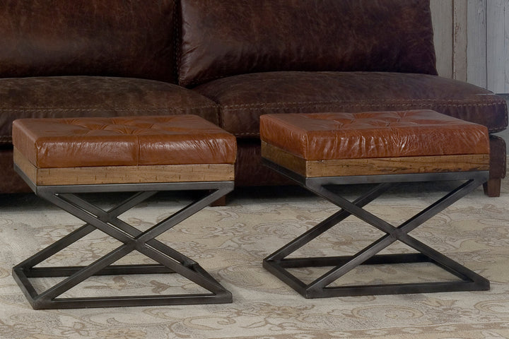 American Home Furniture | Sarreid - Leather Cushion Bench