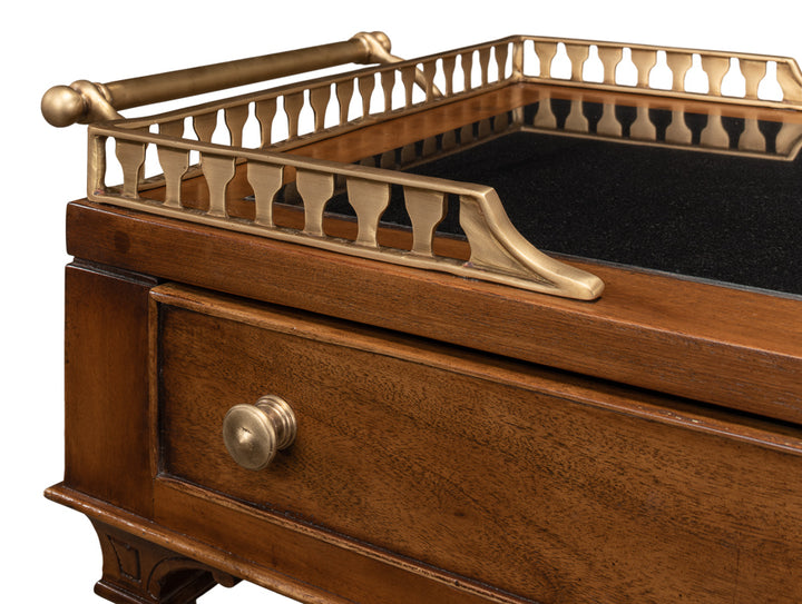 American Home Furniture | Sarreid - Capital Serving Cart - Fruitwood Finish