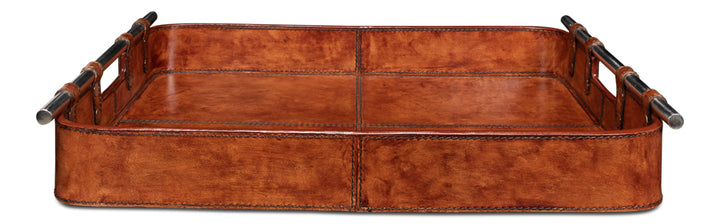 American Home Furniture | Sarreid - Safari Leather Tray