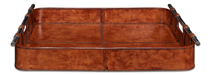 American Home Furniture | Sarreid - Safari Leather Tray