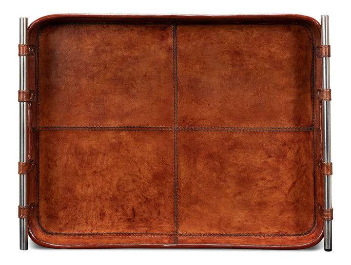 American Home Furniture | Sarreid - Safari Leather Tray