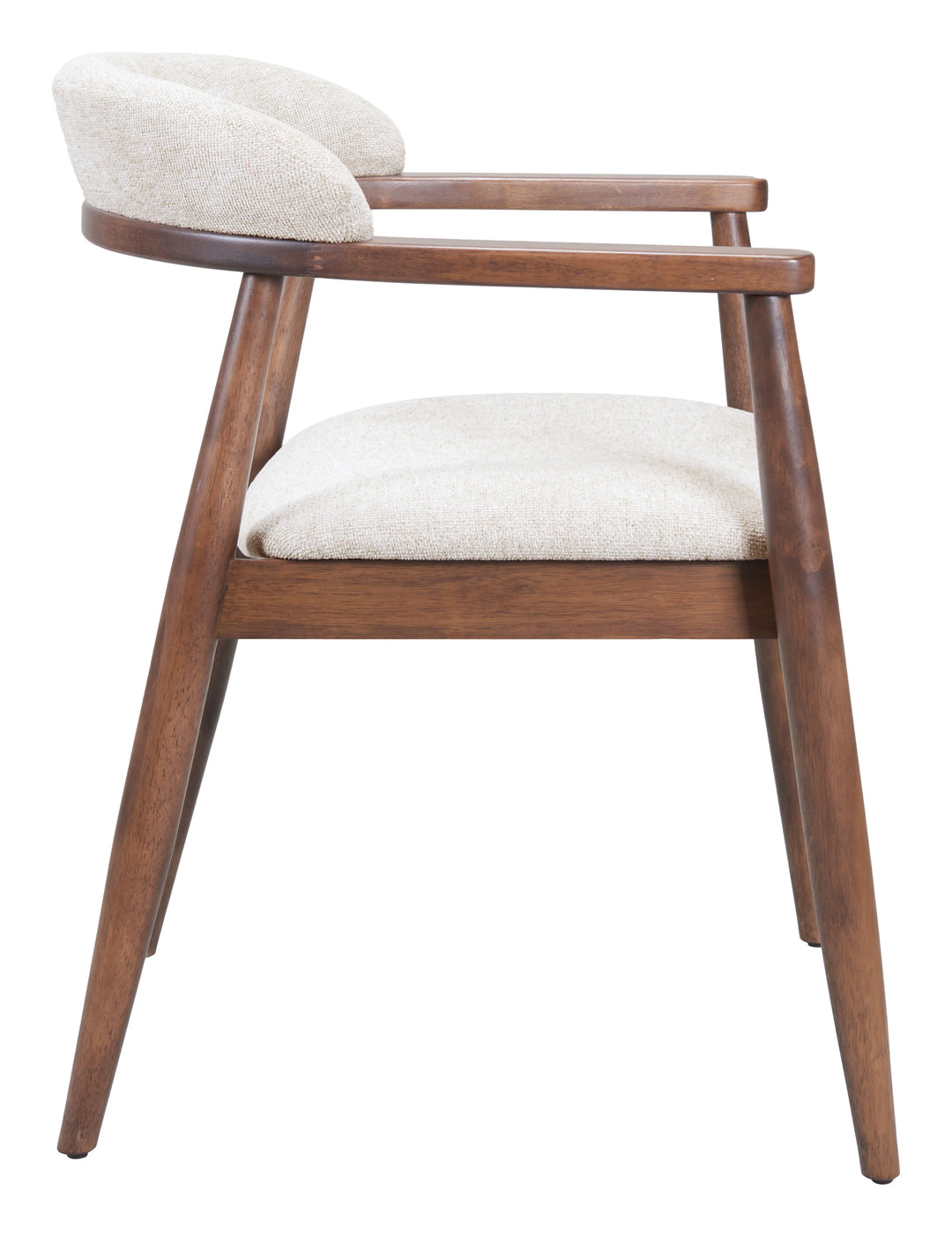 Goka Dining Chair Beige & Walnut - AmericanHomeFurniture