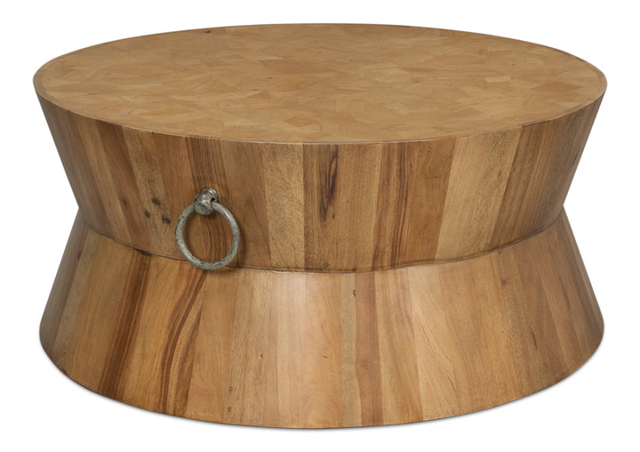 American Home Furniture | Sarreid - Round Tower Coffee Table Driftwood