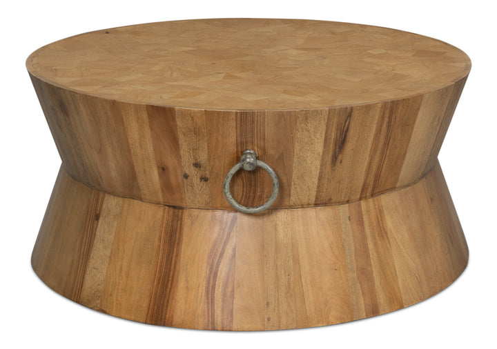 American Home Furniture | Sarreid - Round Tower Coffee Table Driftwood