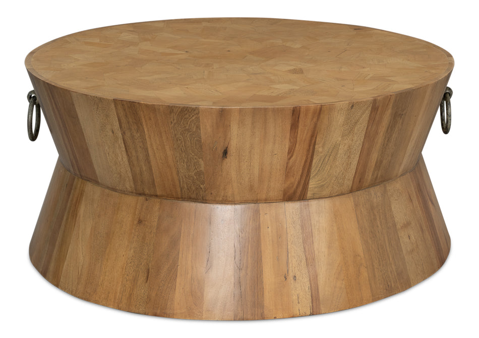 American Home Furniture | Sarreid - Round Tower Coffee Table Driftwood