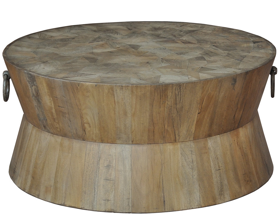 American Home Furniture | Sarreid - Round Tower Coffee Table Driftwood