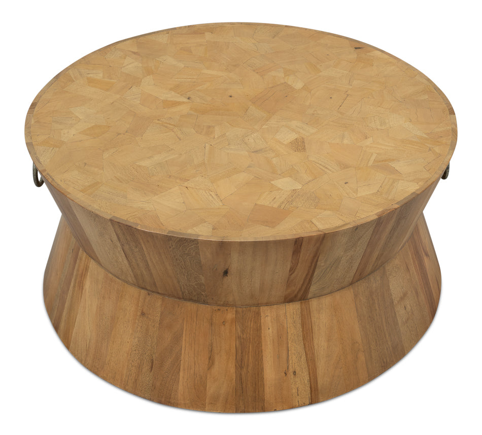 American Home Furniture | Sarreid - Round Tower Coffee Table Driftwood