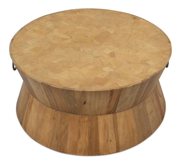 American Home Furniture | Sarreid - Round Tower Coffee Table Driftwood