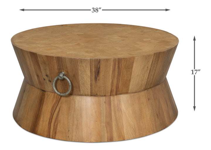 American Home Furniture | Sarreid - Round Tower Coffee Table Driftwood