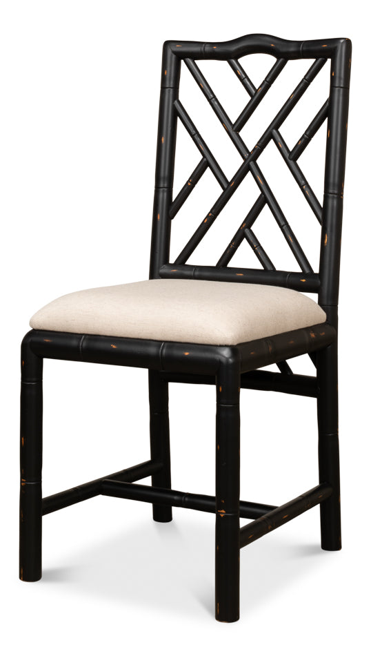 American Home Furniture | Sarreid - Brighton Bamboo Side Chair Black - Set of 2