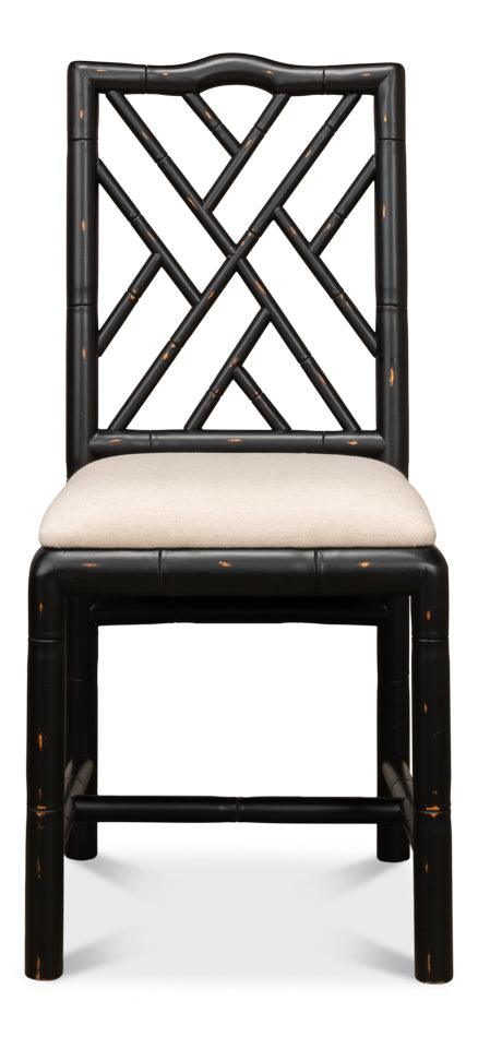 Sarreid Brighton Bamboo Side Chair Black - Set of 2 DINING CHAIRS