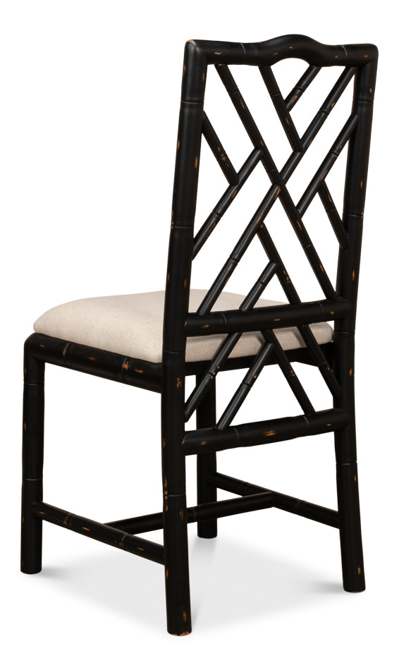 American Home Furniture | Sarreid - Brighton Bamboo Side Chair Black - Set of 2