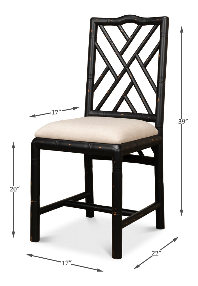 American Home Furniture | Sarreid - Brighton Bamboo Side Chair Black - Set of 2