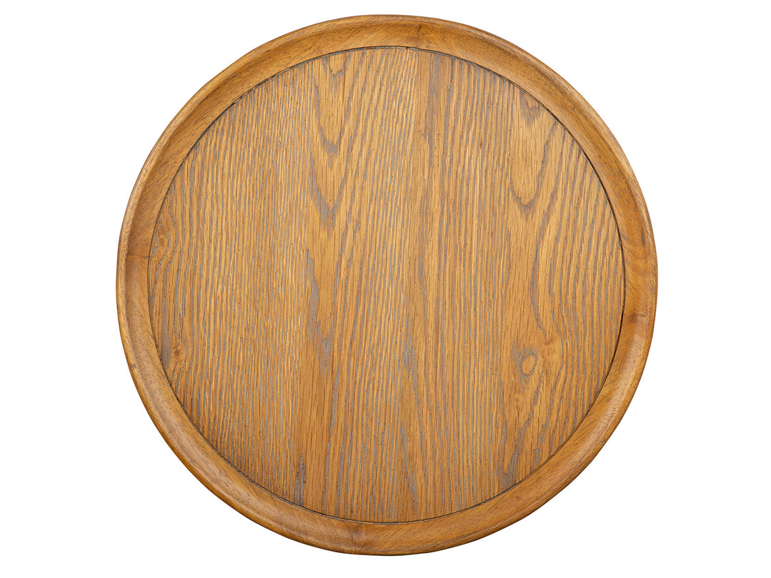 Lindon Belgian Wheat Round Pedestal Accent End Table - T5570-30