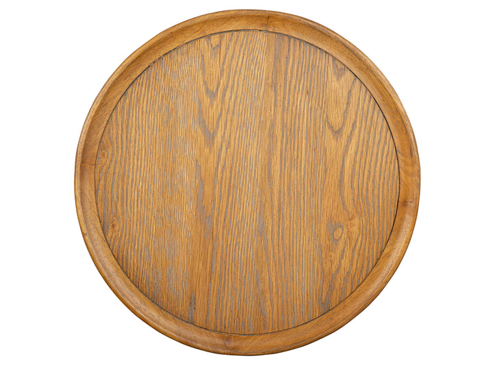 Lindon Belgian Wheat Round Pedestal Accent End Table - T5570-30