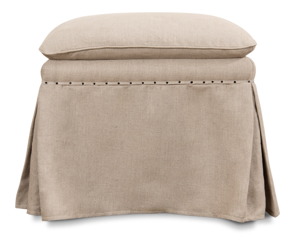 American Home Furniture | Sarreid - Draped Ottoman