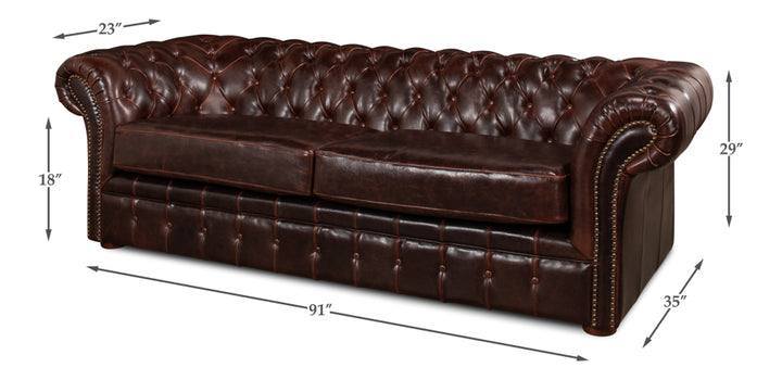 American Home Furniture | Sarreid - Piccadilly - Sofa - Club Leather