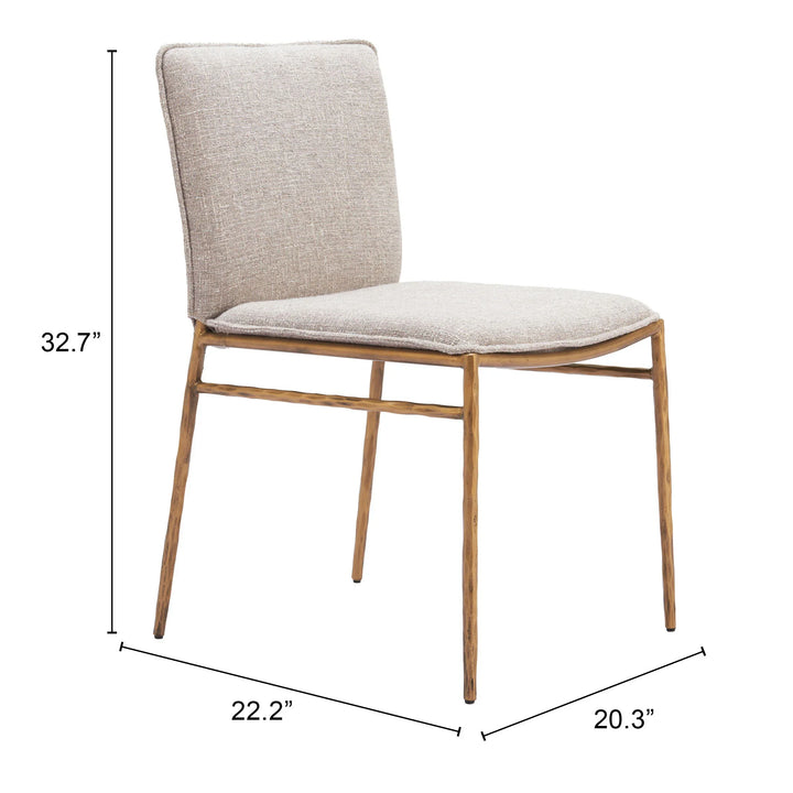 Nordvest Dining Chair Beige & Gold - AmericanHomeFurniture