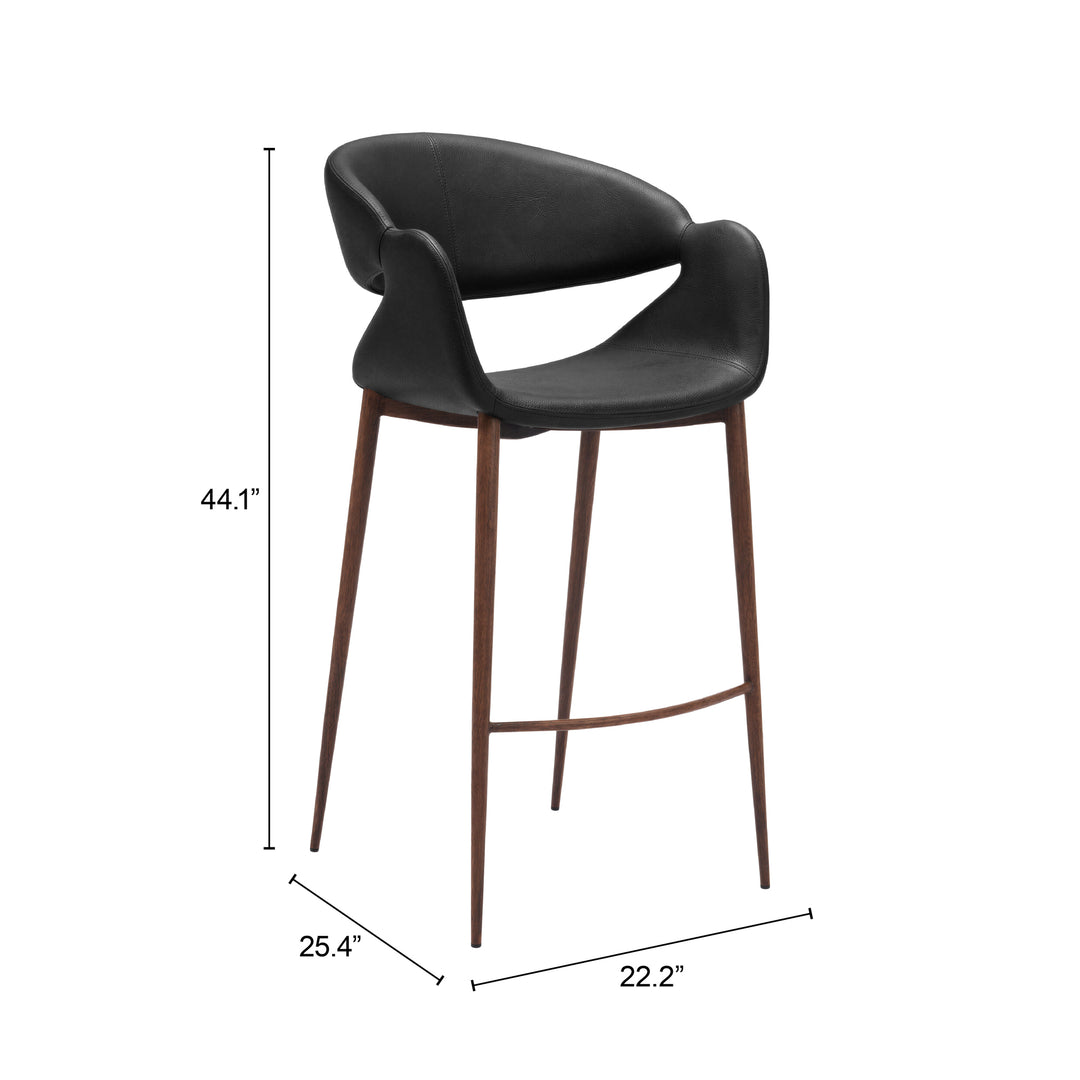 Limay Barstool Black & Walnut - 111405