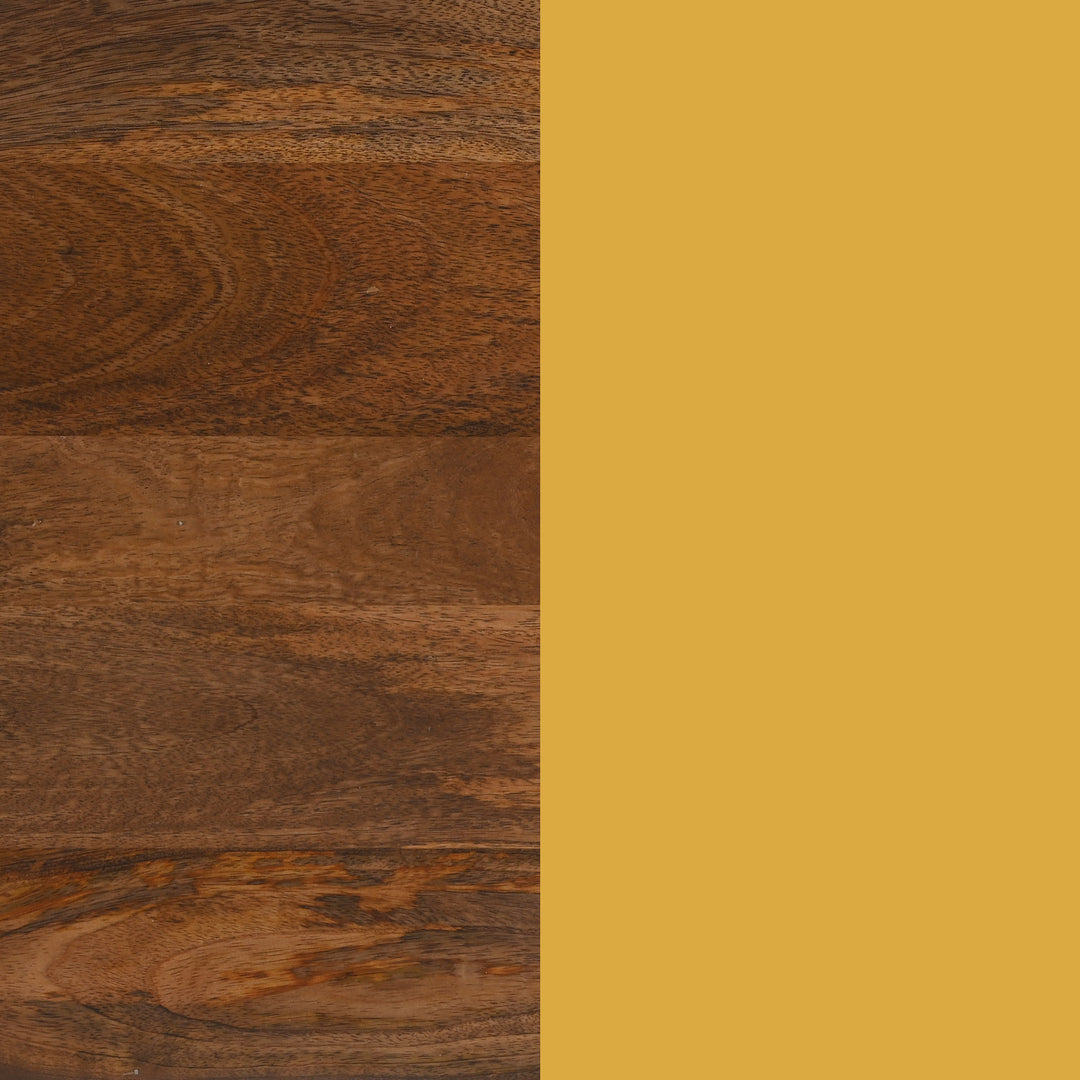 Tornos Side Table Walnut & Yellow